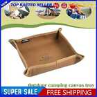 Canvas Camping Tray Foldable Waterproof Desktop Storage Plate (Warm Sand S)