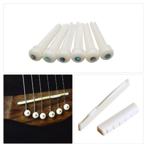 Saddle Acoustic Guitar 6* Bridge Pins 1*saddle 1* bridge For Guitars Tools - Picture 1 of 12