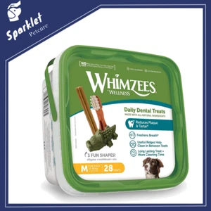 WHIMZEES Natural Daily Dental Chews For Adult Dog Medium Breed Variety Box 28Pcs - Picture 1 of 9
