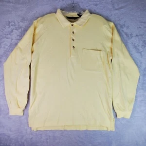 Eddie Bauer Yellow Long Sleeve Button Collared Polo Shirt Men's S/P - Picture 1 of 4