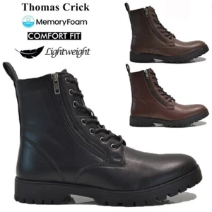 MENS WALKING HIKING CASUAL POLICE WORK SECURITY MILITARY WINTER ANKLE BOOTS SIZE - Picture 1 of 27