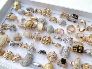 15pcs rings retro boho crystal cz wholesale jewelry lot - Picture 1 of 10
