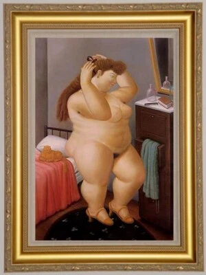 Pintura al óleo pintada a mano Reproducción Fernando Botero Grasa chica desnuda sobre lienzo Foto 1 de 2