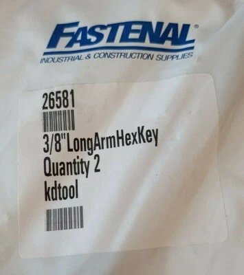 2pc Hex Key Allen Wrench 3/8 Long Arm- Fastenal Industrial  - Image 1 of 2