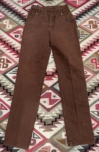 Vintage Rocky Mountain Rockies Jeans Women's 26/3 Brown High Rise Tall 32” Patch - Picture 1 of 11