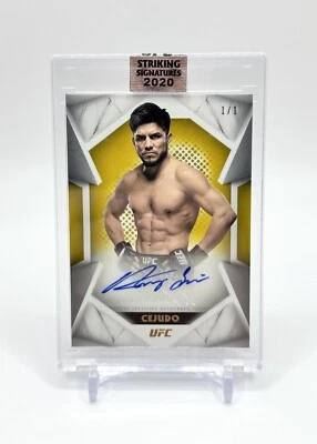 Henry Cejudo 2020 Topps UFC Striking Signatures Autograph Gold 1/1 Auto Card - Image 1 of 3