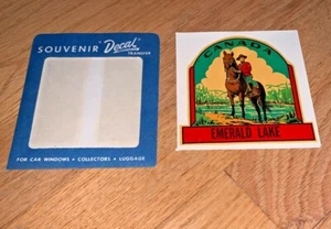 Vintage EMERALD LAKE CANADA / CANADIAN MOUNTIE SOUVENIR DECAL - Picture 1 of 5
