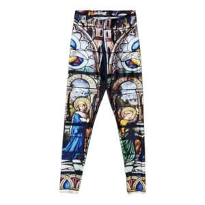 Women's Black Milk Cathedral Leggings Size M Limited Notre Dame Stained Glass - Picture 1 of 7