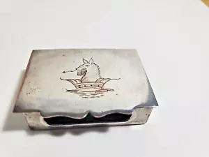 Vintage Silber Deko Streichholz Safe / Etui / Vesta / Halter 5691/31 - Bild 1 von 9
