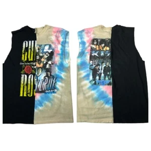 Camiseta Guns N Roses Kiss Motley Crue Mash Up Talla M Reciclada Combinada Camisetas Bandas - Imagen 1 de 4
