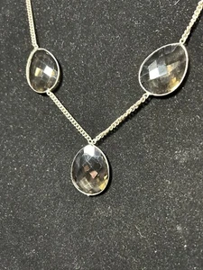 Hermoso collar de cuarzo ahumado facetado de plata 925. #81 - Imagen 1 de 4