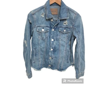 Blank NYC Distressed Denim Raw Hem Jeansjacke Größe Extra Small XS - Bild 1 von 20