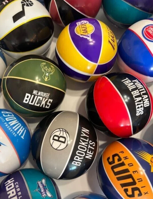 NBA Licensed 3.5" Mini Basketball Bouncy Arcade Prize Smash N Win Ice All Teams - Image 1 of 1