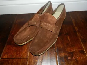 Clarks Originals hand sewn moccasin Men's brown leather Nubuck Italy m2150BS11 - Picture 1 of 4
