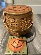 Longaberger 2001 Pumpkin Patch Basket Jack-O-Lantern Lid Fall Halloween lantern