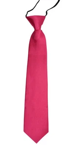 Boys Kid's Stylish Jacquard Woven Fastener Up Stretchy Pre-tied Neckties - Picture 1 of 15