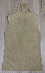 Spense Pullover Damen XL ärmellos Rollkragen gerippt Pulli Oberteil GOLD - Bild 1 von 14