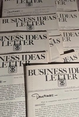 BUSINESS IDEAS NEWSLETTER :12 Issues Set 1973 (nos 163-174)clean Vintage Copies - Image 1 of 4