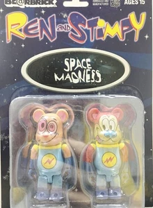 Neu MEDICOM SPIELZEUG Bearbrick 100 % Cartoon Ren und Stimpy SPACE MADNESS Set 2-teilig - Bild 1 von 2