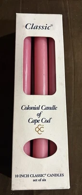"Vela colonial vintage de Cape Cod clásicas velas cónicas de 10"" - Juego de 6 - Rosa" Foto 1 de 4