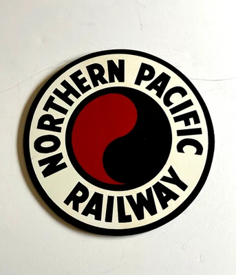 Letrero de tren de ferrocarril Masonita Northern Pacific Railway -11 pulgadas Foto 1 de 2