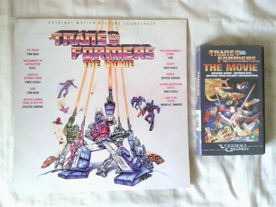 TRANSFORMERS: THE MOVIE 1986 Soundtrack Vinyl Album Promo Copy & VHS Cassette - Image 1 of 4