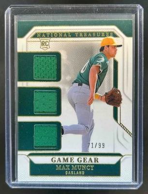 2025 National Treasures Max Muncy Game Gear Swatches Trio RC Jersey #71/99 A's - Image 1 of 2