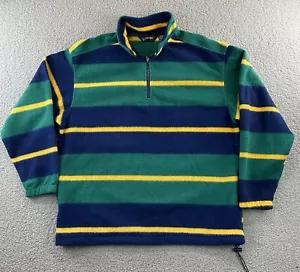 Vtg Eddie Bauer Fleece Jacket Mens XL Ebtek 1/4 Zip Pullover Striped Retro 90s - Picture 1 of 8