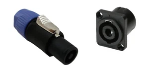 NEW Pair PC-TSC033 & PC-TSC005 4 Pole Locking Speaker Connector - Speakon Style - Picture 1 of 1