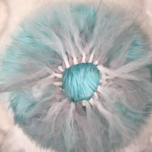 Baby Infant 0-6 M Gray White Minimalist Dress Up Costume Infant Tulle Tied Tutu - Picture 1 of 4