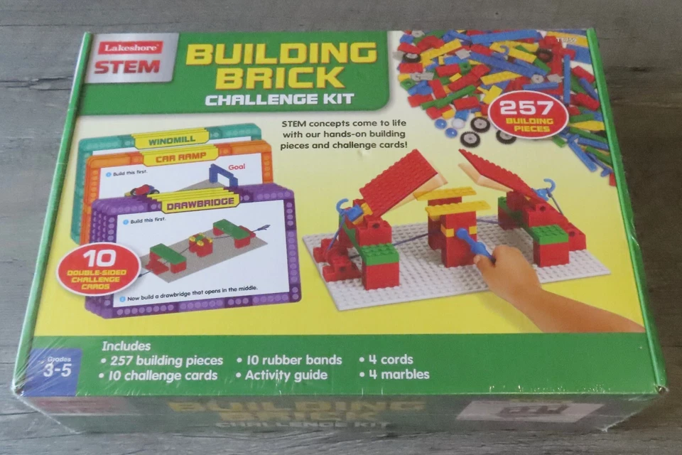 Lakeshore STEM Building Brick Challenge Kit 257 Pc Grades 3-5 TT759