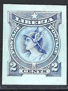Liberia # 102 MINT Blue Color Trial PROOF on Card Mercury - Picture 1 of 1