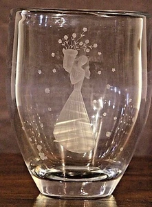 Orrefors crystal vase signed 1946 Art Deco glass original engraved mid century - Picture 1 of 12
