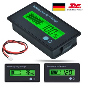 LCD Batterieanzeige Voltmeter Monitor Füllstandsanzeige Anzeige Lampen 12V-72V - Bild 1 von 9