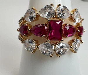 Size 10 Bomb Party July Ring - RG89687 "Heartfelt Wishes Come True" Ruby on Gold - Picture 1 of 4