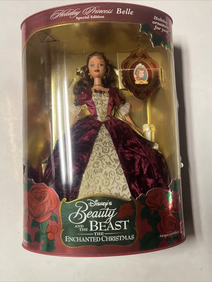 Holiday Princess Belle Disney Beauty and the Beast Barbie Doll 16710 1997