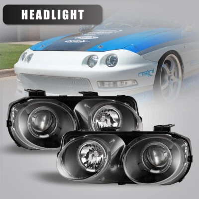 Faros para proyector Acura Integra 94-97 halo lámpara delantera 1 par negro/transparente Foto 1 de 4