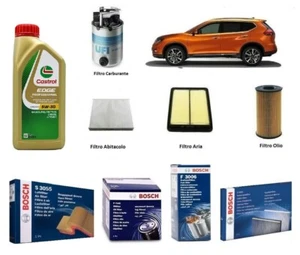 Kit Filtri Tagliando Bosch per Nissan X-TRAIL 1.6 dci 130 Hp + 6 Litri Olio 5W30 - Imagen 1 de 11