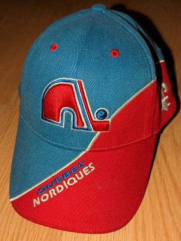 Quebec Nordiques NHL Vintage Hockey Youth 47 Brand Strapback Cap Hat Blue Red Cover