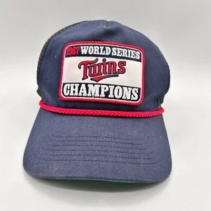 NWOT '47 Champions Collection Minnesota Twins Blue Mesh Snapback Trucker Cap - Picture 1 of 7