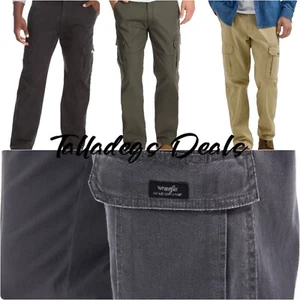 Men's Wrangler Cargo Pants w Stretch Relaxed Fit Tech Pocket CHOOSE SIZE & COLOR - Picture 1 of 47
