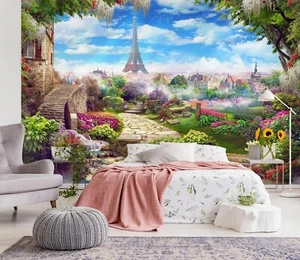 3D Stadt Paris H6109 Tapete Wandbild Selbstklebend Abnehmbare Aufkleber Erin - Picture 1 of 11