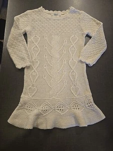 girls 3-4 years Cute cable knitted jumper dress Christmas clothes next day - Picture 1 of 6