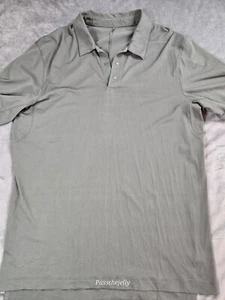 Lululemon Hemd Herren Large Polo Outdoor Golf Druckknopf grün Tech Evolution - Bild 1 von 12