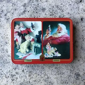Tarjetas de juego Coca-Cola Nostalgia 1996 Navidad Santa Claus 2 barajas nuevas en lata - Imagen 1 de 6