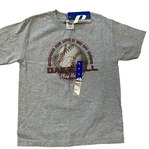 Neu mit Etikett graues kurzärmliges Baseball-T-Shirt Größe Small (6-7) Junge von PROSPIRIT - Bild 1 von 3