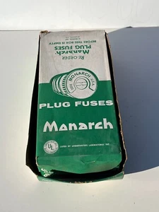 Case of 100 antique "Monarch" brand glass plug fuses, New Old Stock 15 amp - Picture 1 of 8