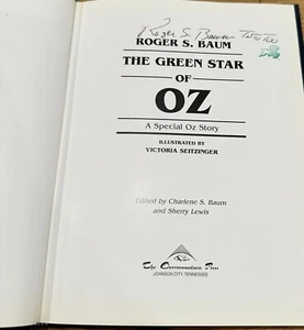 The Green Star of Oz : A Special Oz Story by Roger S. Baum Hardcover Signed Copy - Imagen 1 de 4