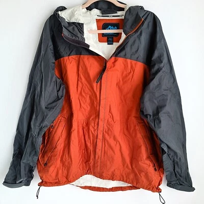 Eastern Mountain Sports Hooded Windbreaker Jacket Mens XL Orange/Gray - Image 1 of 4