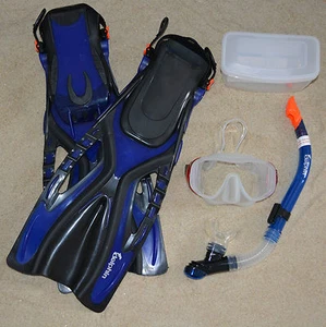 Profi Tauch und Schnorchelset Delphin Schnorchelflossen  Tauchmaske 38 -45 - Bild 1 von 2